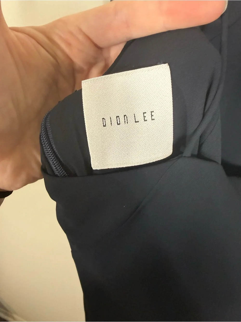 NWT Dion Lee Satin Fine Line Cami Dress Midi Dark Navy Blue Ink Size 6